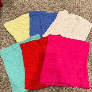 No Boundaries Women's Tube Tops in Pink, Red, Blue, Cream, Green, Yellow